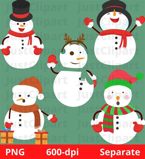 Snowman Clipart Christmas Snowman Clipart Christmas Clipart - Etsy