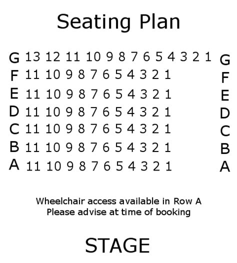 Seating Information – The Abbey Theatre Club, Arbroath