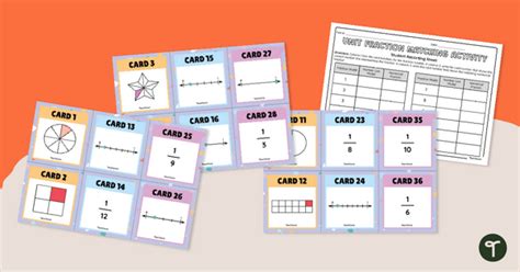 Unit Fraction Matching Game Teach Starter