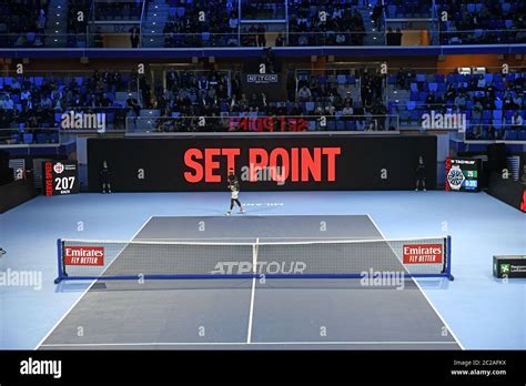 Digital Scoreboard Of The Indoor Tennis Court Allianz Arena During