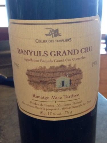 Terres Des Templiers Rimatge Mise Tardive Banyuls Grand Cru Vivino