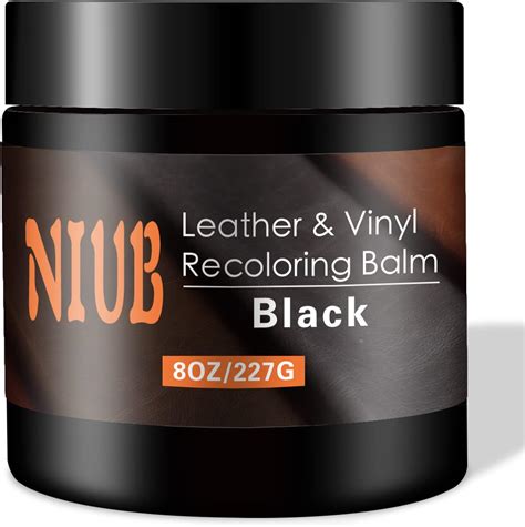 NIUB Leather Recoloring Balm 8Oz Black Leather Color Restorer Leather