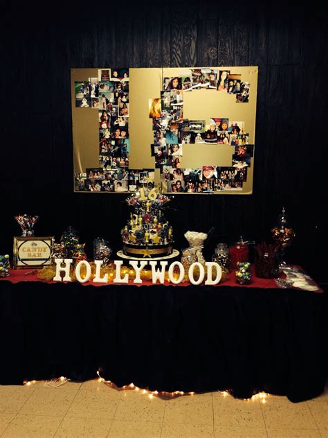 Hollywood theme candy bar | Hollywood theme, Sweet 16, Hollywood wedding