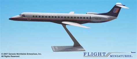 Flight Miniatures United Express Erj Scale Model With Stand