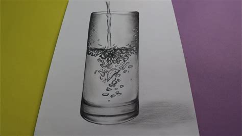 How To Draw A Glass Of Water Step By Step Youtube