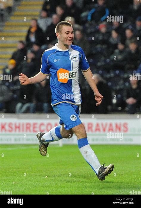 Wigan Athletic S Callum Mcmanaman Celebrates Scoring His Sides Second