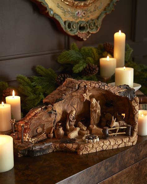 Bethlehem Star Large Cave Nativity Set | Horchow