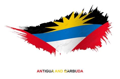 Bandera De Antigua Y Barbuda En Estilo Grunge Con Efecto De Ondulaci N