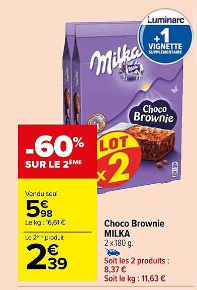 Promo Choco Brownie Milka Chez Carrefour Market Icatalogue Fr