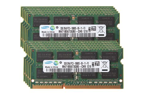 Used 20GB Samsung 10x 2GB DDR3 1333MHz PC3-10600S 204PIN SODIMM Laptop ...