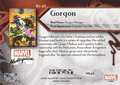 Upper Deck Marvel Masterpieces What If Wi Gorgon Trading