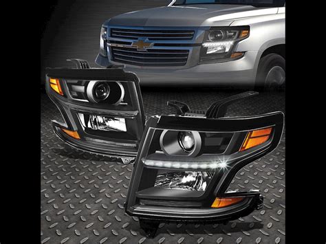 Chevy Tahoe Suburban Black Amber Corner Led Drl Projector