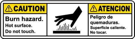 Bilingual Hot Surface Do Not Touch Label Save Instantly