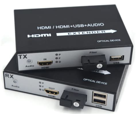 Hdmi Fiber Optic Extenders 1080p Kvm Usb Optical Fiber Communication