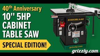 Hp V Cabinet Table Saw Th Anniversary Edition Grizzly