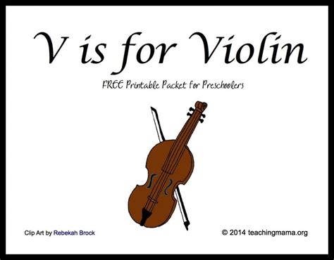 V Is For Violin Letter V Printables