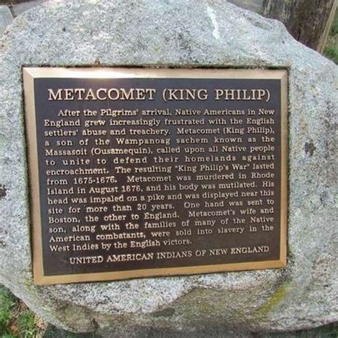 Metacomet (King Philip) War Plaque | See Plymouth