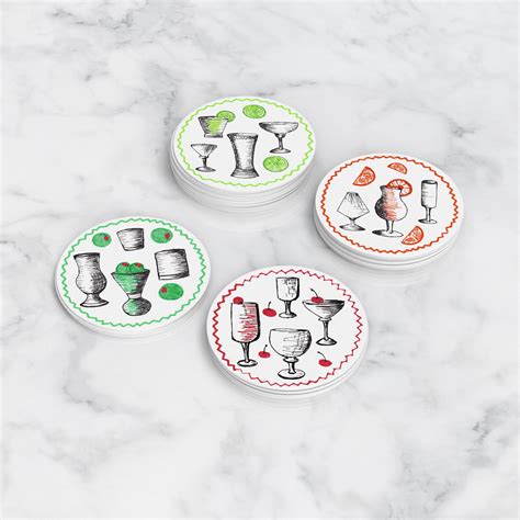 Cocktail Time Coasters Drink Coasters Set Housewarming Gift Gift for ...