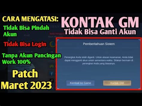 Cara Mengatasi Kontak Gm Ml Tidak Bisa Ganti Akun Mengatasi Kontak Gm