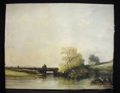 DESSIN À L AQUARELLE paysage petit pont attribué à Alexandre SÉGÉ 1818