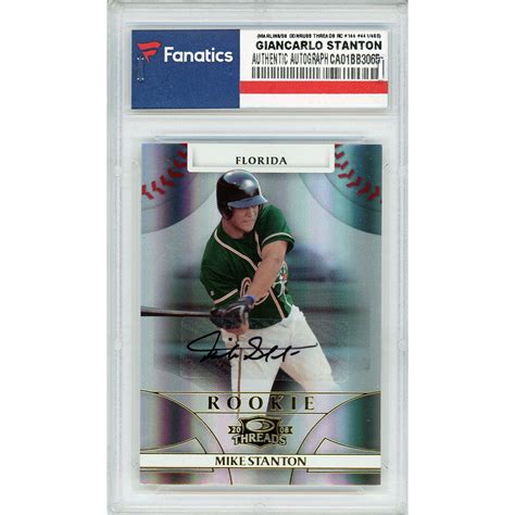 Autographed Miami Marlins Giancarlo Stanton 2008 Donruss Threads RC