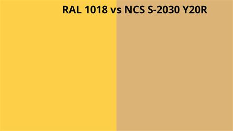 Ral 1018 Vs Ncs S 2030 Y20r Ral Colour Chart Uk