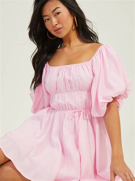 Amabella Light Pink Puff Sleeve Dress Altard State