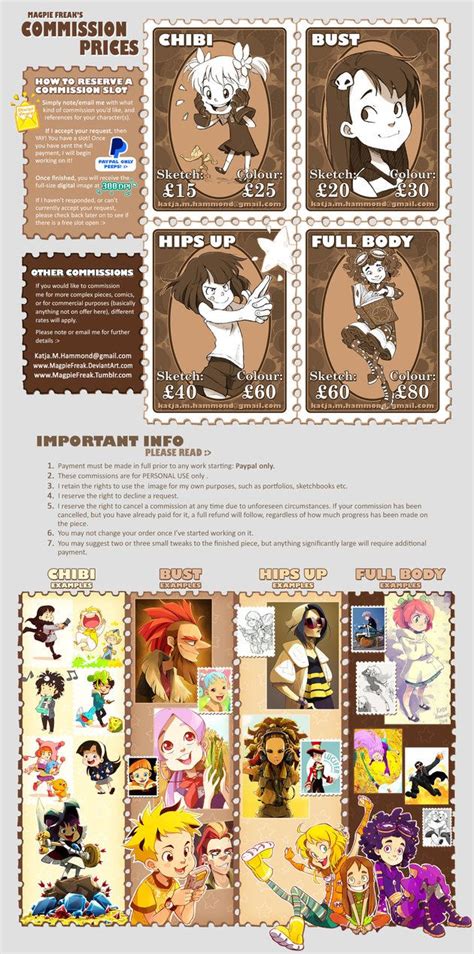 Commission Prices By Magpiefreak On Deviantart Character Sheet