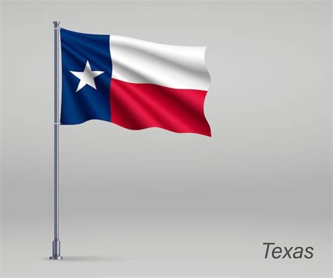 Wehende Flagge Des Us Bundesstaates Texas Am Fahnenmast Templ Premium