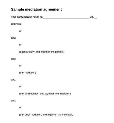 Everything You Need To Know About Mediation Agreement Templates Free