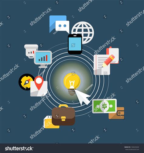 Digital Media Industry Flat Design Concept Stock Vector (Royalty Free