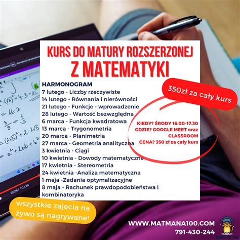 Kurs Do Matury Rozszerzonej Z Matematyki Kursy Grupowe On Line Do