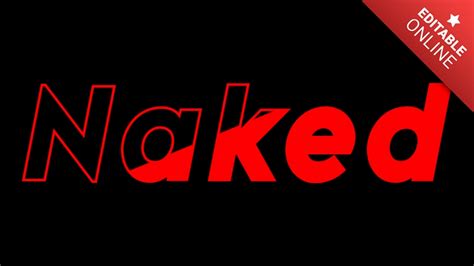 Naked Red Cut Text Effect Generator