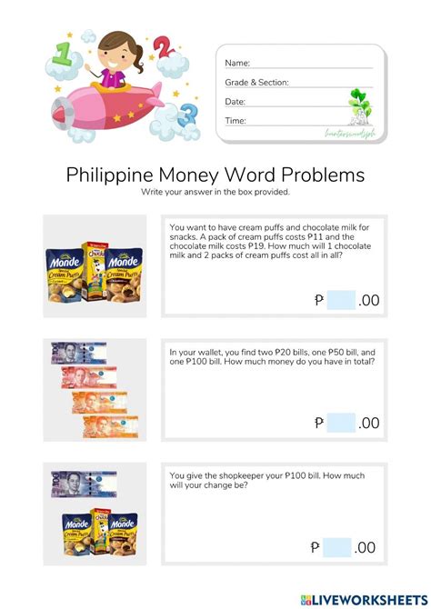 Solving Money Word Problems Worksheets - WorksheetsCity