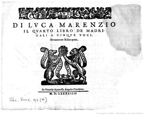 Madrigali A 5 Voci Libro 4 Marenzio Luca IMSLP