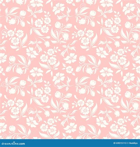 Seamless Pink And White Floral Pattern Vector Illustration Stock