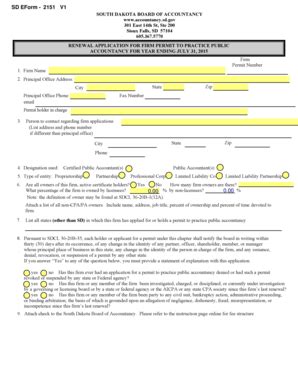 Fillable Online State Sd Renewal Firm Permit Application State Of