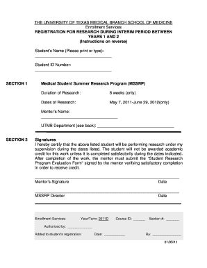 Fillable Online Utmb Research Enrollment Form010512 Utmb Fax Email