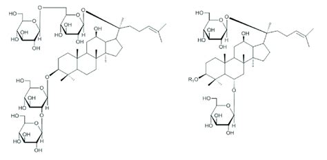 Ginsenoside Rb1 Left And Ginsenoside Rg1 Right Structures With