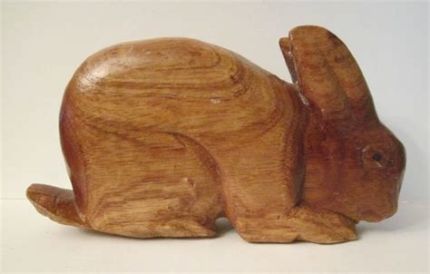 Carved Wooden Folk Art Rabbit