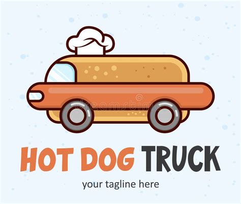 Hot Dog Food Truck Creative Logo. Truck with a Chef Hat Funny Concept ...