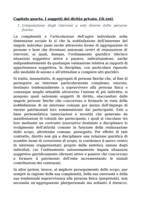 3 I Soggetti Di Diritto Gli Enti Capitolo Quarto I Soggetti Del