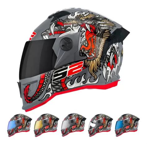 Casco De Moto Cerrado Integral Stealth Dragon Visera Ahumada Color