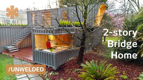 Bridge Container Home Has Cantilevered Bedroom 2 Roof Decks Youtube