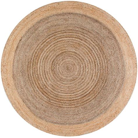 nuLOOM Eleonora Farmhouse Bordered Jute Gray 8 ft. Round Rug-TAJT09E ...