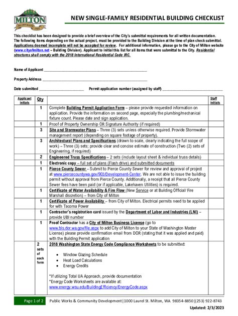 Fillable Online Residential Building Code Plan Review Checklist Fax