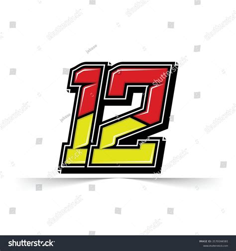 Number Vector Sports Racing Number 12 Stock Vector (Royalty Free ...