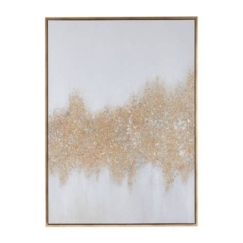 Glam Canvas Abstract Framed Wall Art With Gold Frame Gold - Olivia & May : Target