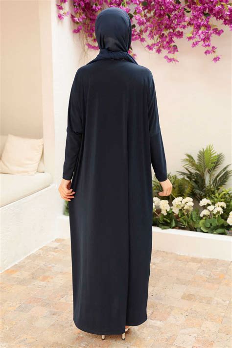 Navy Blue Hijab Turkish Abaya L Neva Style