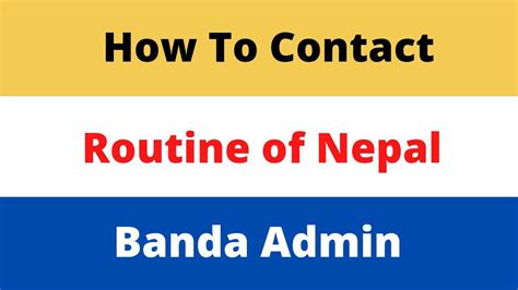 How To Contact Routine Of Nepal Banda Ronb Email Contact